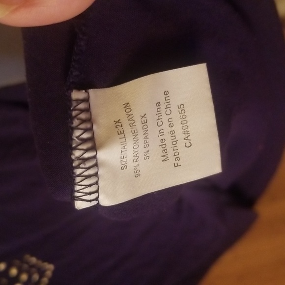 Reitmans Purple Stud Tee 2X - Picture 4 of 6